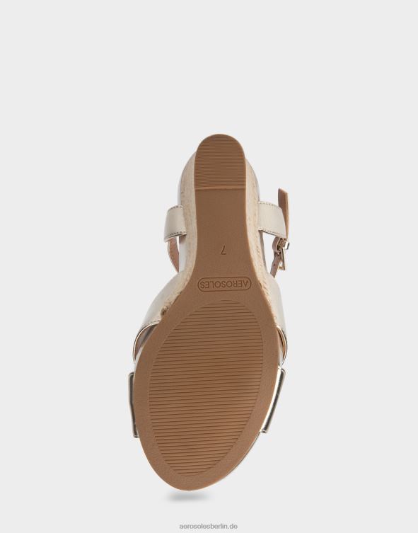 Frauen Aerosoles Keilabsatz aus weichem goldfarbenem Kunstleder 20T68316