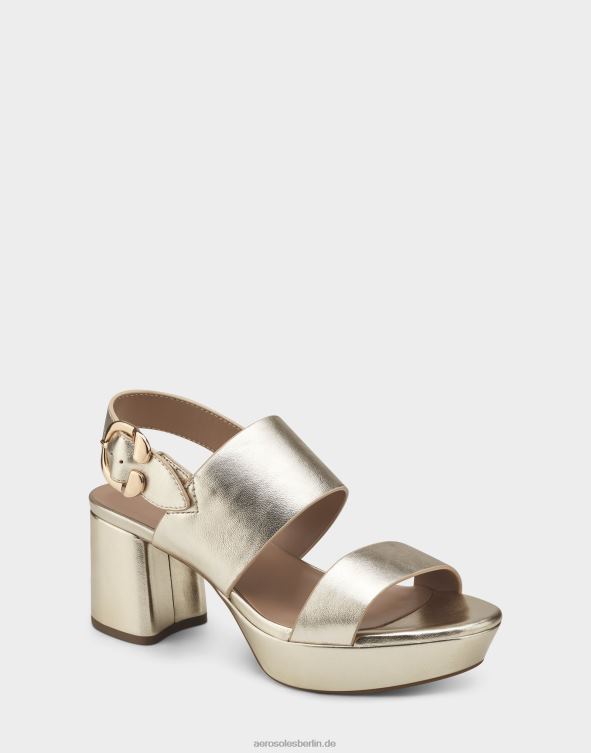 Frauen Aerosoles Sandale aus goldfarbenem Metallic-Leder 20T68349
