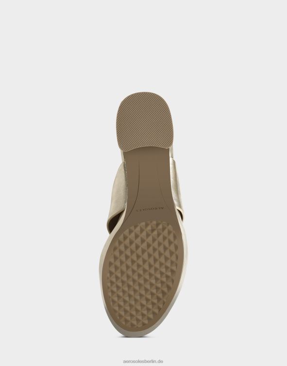 Frauen Aerosoles Sandale aus goldfarbenem Metallic-Leder 20T68349
