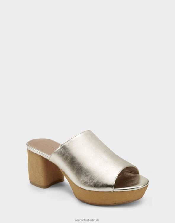 Frauen Aerosoles Sandale aus goldfarbenem Metallic-Leder 20T68382