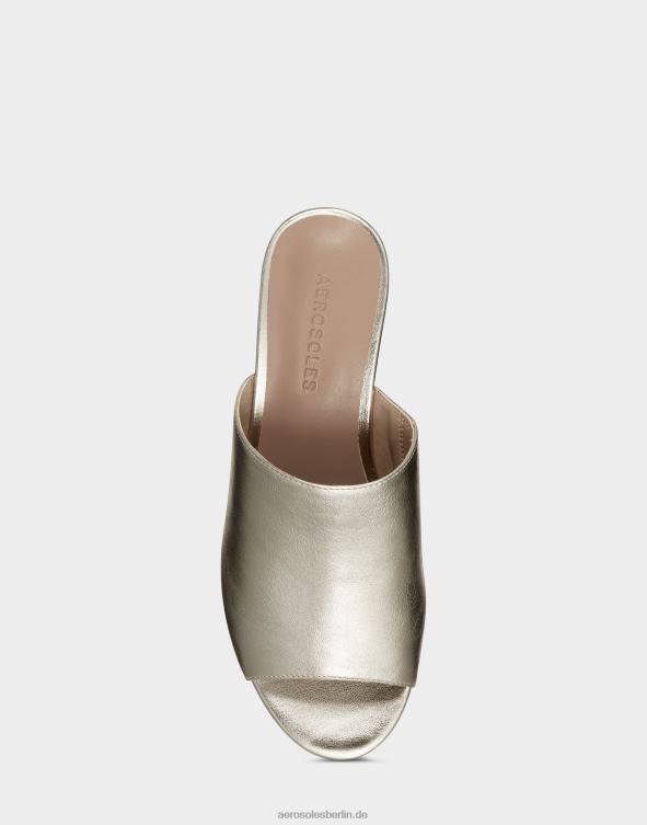 Frauen Aerosoles Sandale aus goldfarbenem Metallic-Leder 20T68382