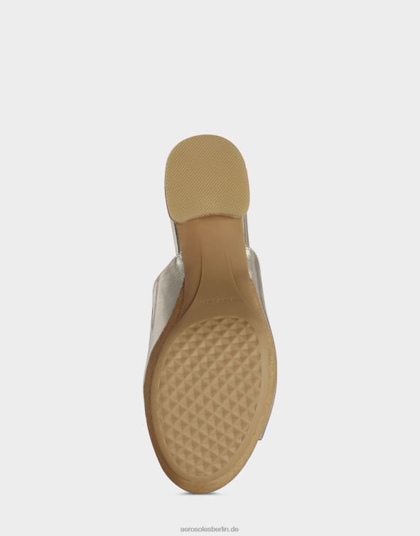 Frauen Aerosoles Sandale aus goldfarbenem Metallic-Leder 20T68382