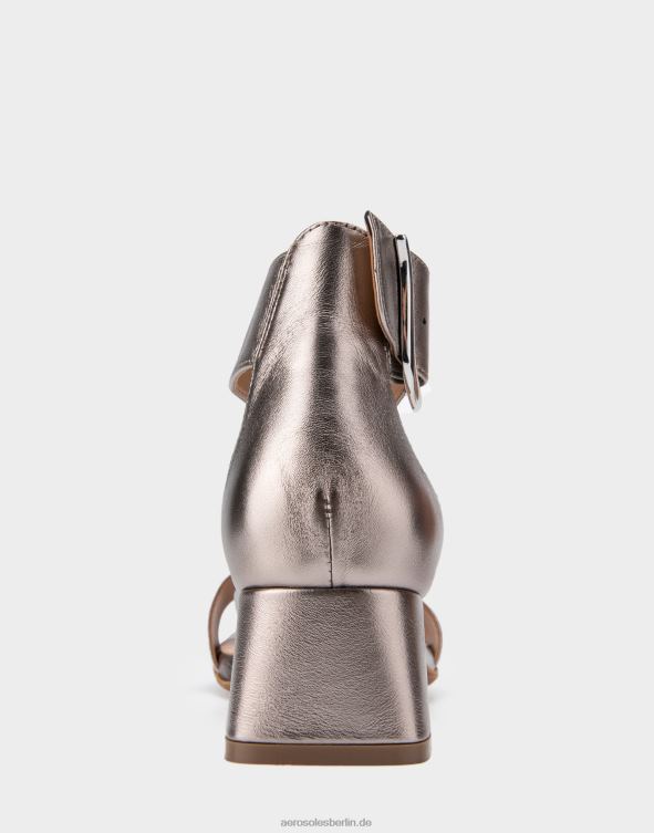 Frauen Aerosoles Sandale aus silbernem Metallic-Leder mit Absatz 20T68415