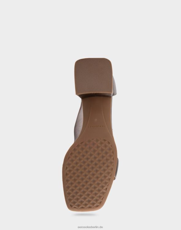 Frauen Aerosoles Sandale aus silbernem Metallic-Leder mit Absatz 20T68415