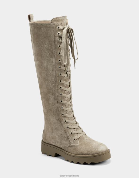 Frauen Aerosoles Hoher Stiefel aus taupefarbenem Wildleder 20T6829