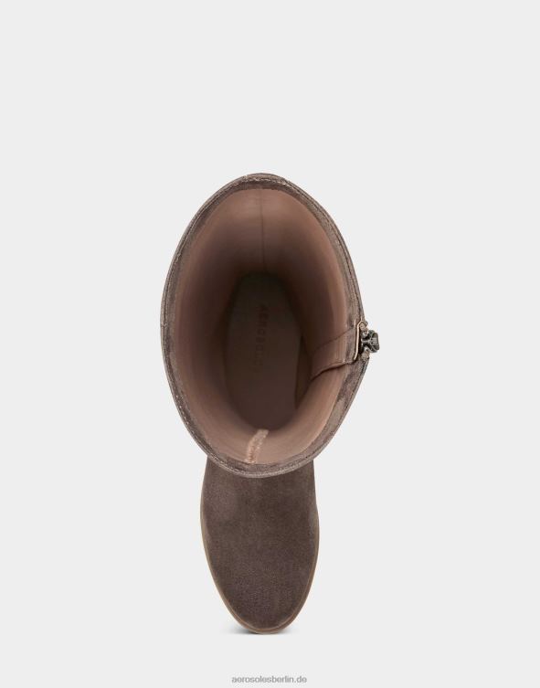 Frauen Aerosoles Hoher Stiefel aus taupefarbenem Wildlederimitat 20T68132