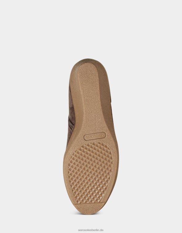 Frauen Aerosoles Hoher Stiefel aus taupefarbenem Wildlederimitat 20T68132